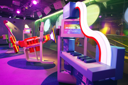 At SONY Wonder Technology Lab, visitors can explore music by joining a band and performing in front of a virtual audience. SONY Wonder Technology Lab in NYC