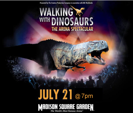 Win tickets to Walking with Dinosaurs: The Arena Spectacular at Madison Square Garden, NYC, July 21, 2010 at 7pm