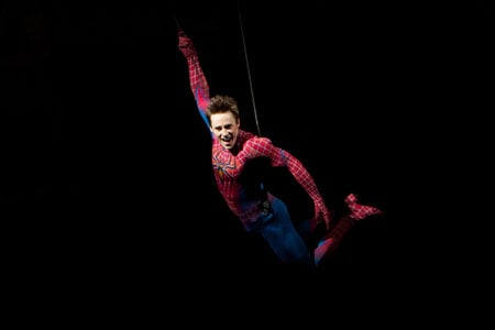 Reeve Carney as Spider-Man on Broadway