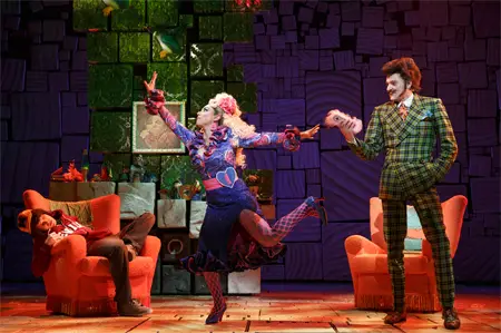 From left: Taylor Trensch, Lesli Margherita, and Gabriel Ebert in a scene from Matilda the Musical