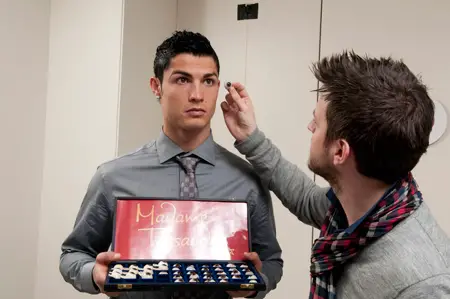 Cristiano Ronaldo Gets Sized Up for his wax figure at Madame Tussauds