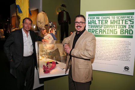 Vince Gilligan with Charlie Rose at the Breaking Bad exhibit