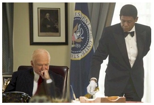 President Eisenhower (Robin Williams) is served by butler (Forest Whitaker)