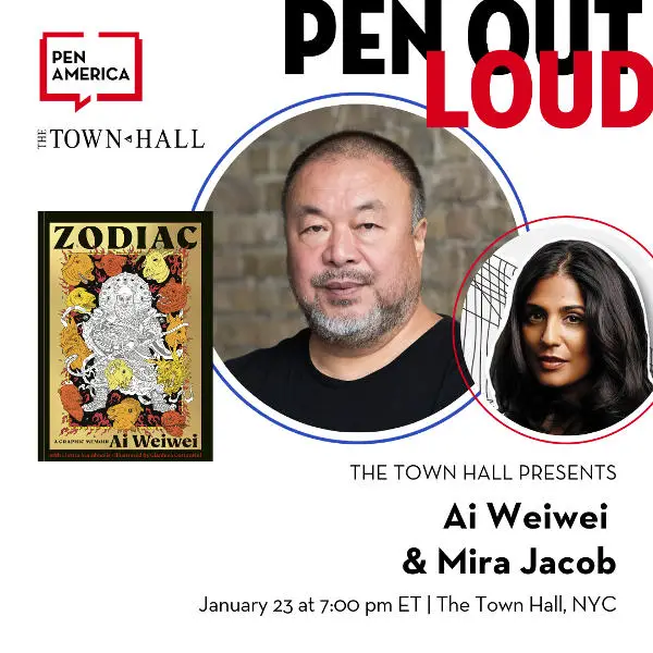 The Town Hall Presents: Ai Weiwei with Mira Jacob | PEN Out Loud at Town Hall