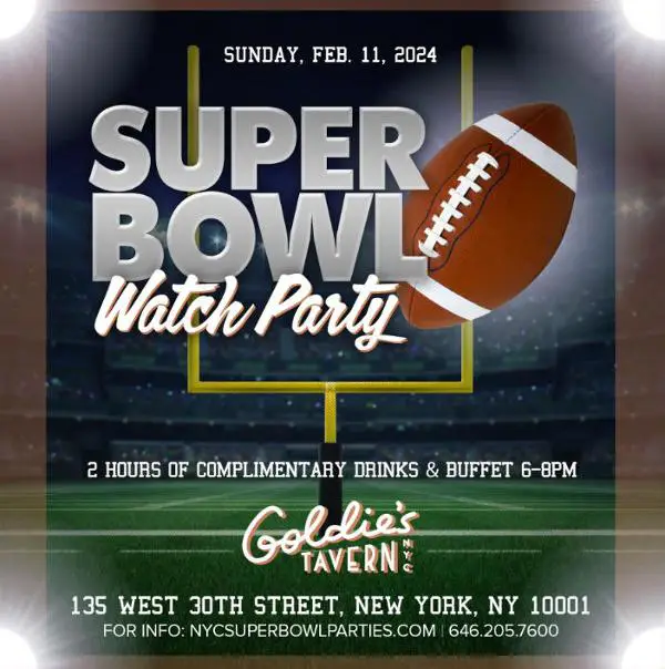Super Bowl Watch Party at Goldie's Tavern