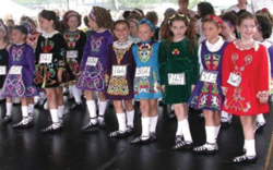 Irish Feis; Irish Festival; kids; children; little, young girls in Irish costumes