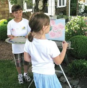 child painting; creative classes, art programs in Rockland County, NY for kids