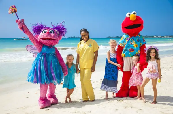 beaches negril sesame street characters on the beach