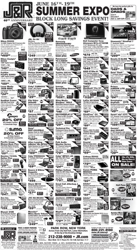 J&R Music and Computer World Summer Expo Sale