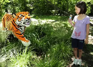 LEGO tiger at the Bronx Zoo