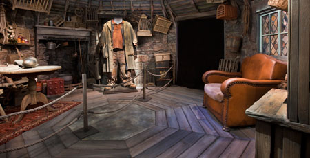 Hagrid's Hut at the Harry Potter Exhibition at Discovery Times Square in NYC