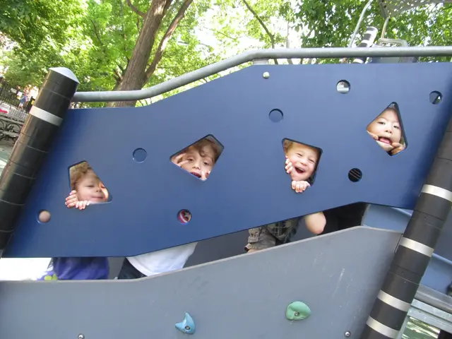 Left to right: Zoe Sergeyev, 2; Blaise Carr, 4; Jackson Soshnick, 3; and Lexi Huen, 3, play and learn at CCLC; courtesy CCLC.