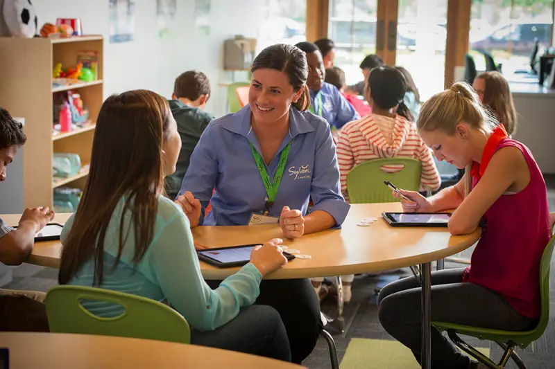 student and tutor at Sylvan Learning Center